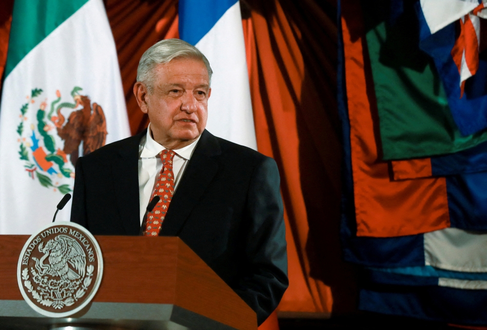 File photo: Mexico's President Andres Manuel Lopez Obrador looks on during Chilean President Gabriel Boric's official visit to Mexico at the National Palace, in Mexico City, Mexico, November 23, 2022. REUTERS/Henry Romero/File Photo