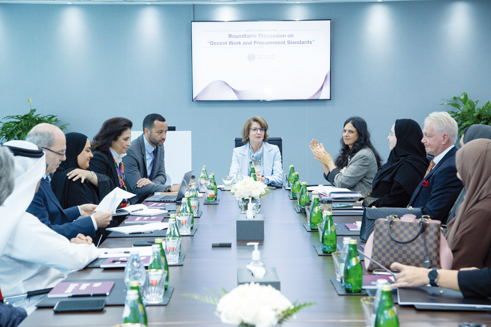 Officials during the rountable discussion on promoting decent labour standards in the supply chain through prudent procurement practices.
