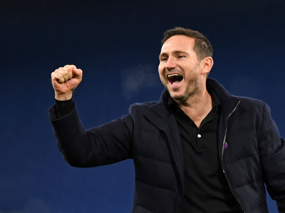 In this file photo taken on December 5, 2020, Chelsea's English head coach Frank Lampard celebrates at the end of the game during the English Premier League football match between Chelsea and Leeds United at Stamford Bridge in London. Photo by Daniel LEAL / POOL / AFP