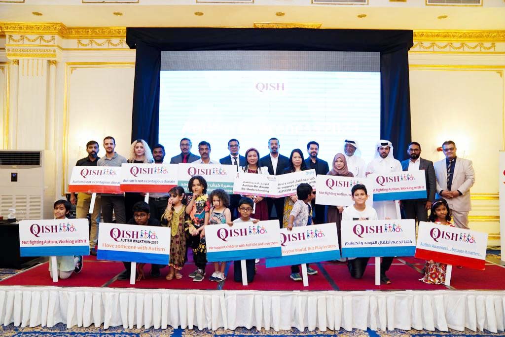 Experts and children during the event to mark World Autism Awareness Day. 