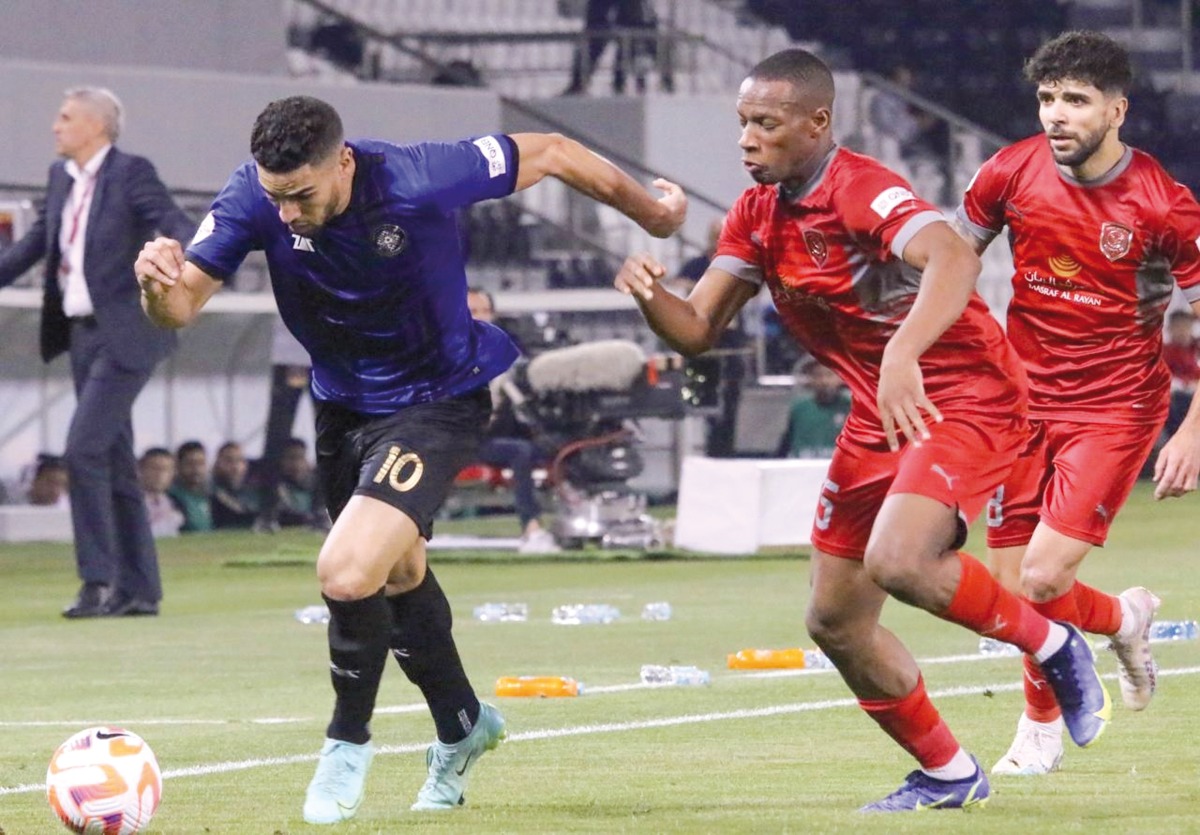 Al Sailiya and Al Duhail players in action yesterday.