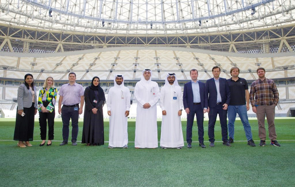 Officials at a FIFA World Cup Qatar 2022 stadium. 