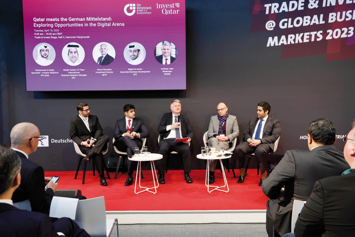 Officials taking part in the joint panel discussion at Hannover Messe 2023.