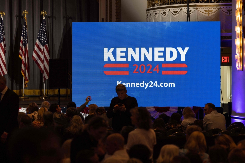 Supporters gather for Robert F. Kennedy Jr.'s official announcement that he is running for President on April 19, 2023 in Boston, Massachusetts. (Photo by Scott Eisen / Getty Images via AFP)