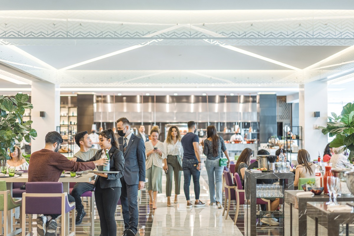 One of the restaurants at the Pullman Doha West Bay Hotel.