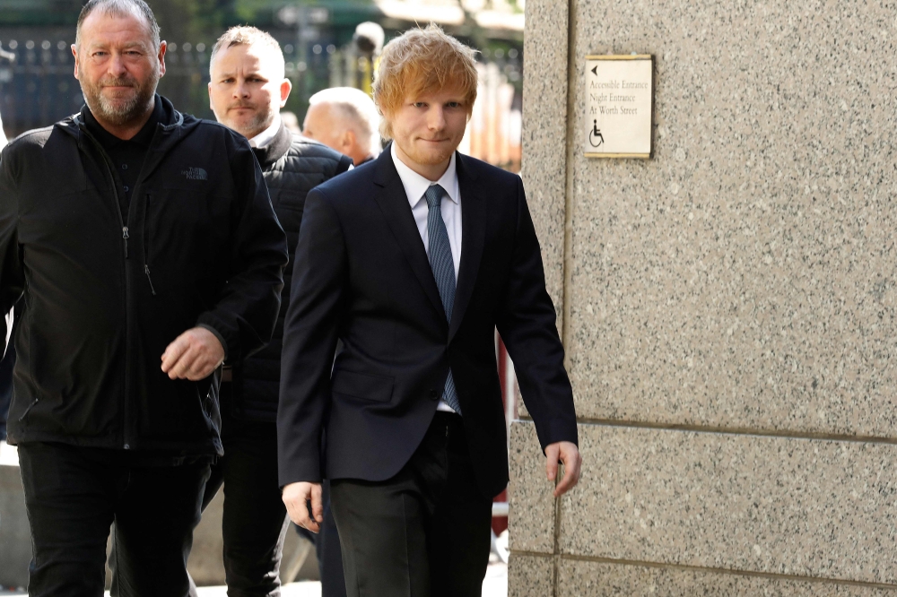 Ed Sheeran arrives in federal court for a music copyright trial in New York on April 25, 2023 in New York City.(Photo by John Lamparski / Getty Images via AFP)