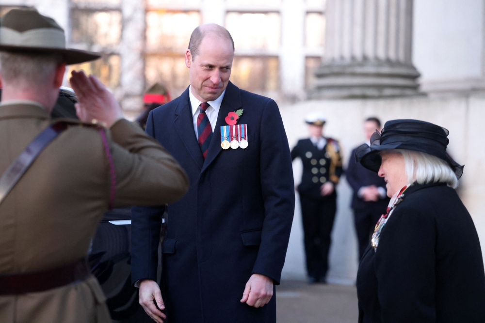 Britain's Prince William, Prince of Wales attends an Anzac Day dawn service at Hyde Park Corner in London on April 25, 2023. (Photo by Ian Vogler / POOL / AFP)