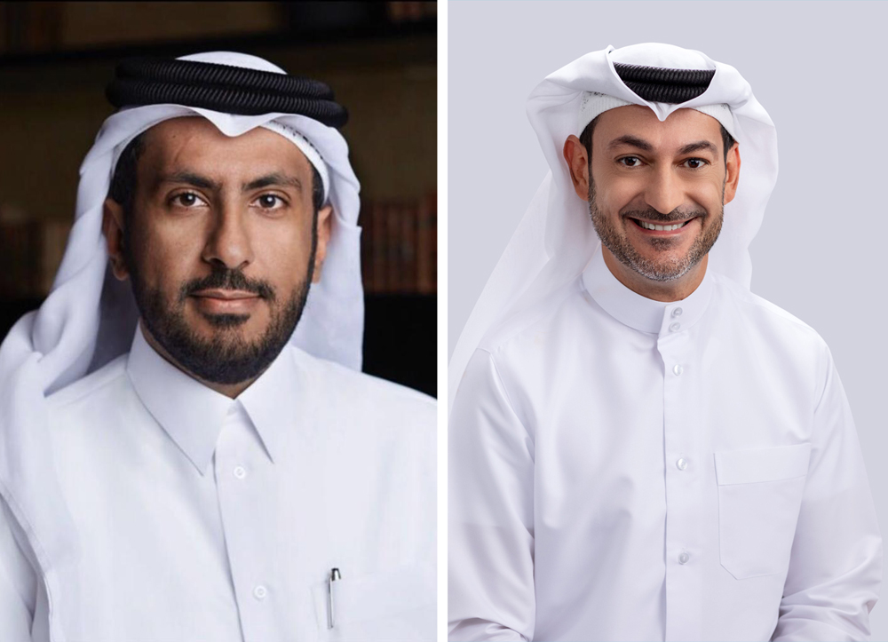 Chairman of Ooredoo Sheikh Faisal bin Thani Al Thani (left) and Managing Director of Ooredoo, Aziz Aluthman Fakhroo
