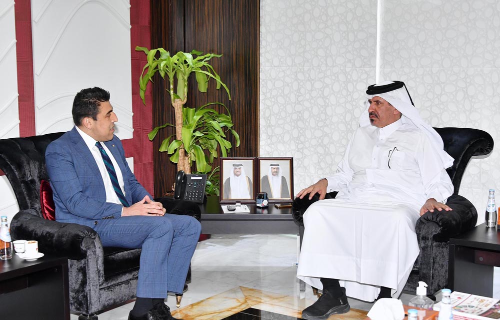 Qatar Chamber, First Vice-Chairman, Mohamed bin Twar Al Kuwari (right) in conversation with the President and National Chairman of AACCI Mohamed Hage.