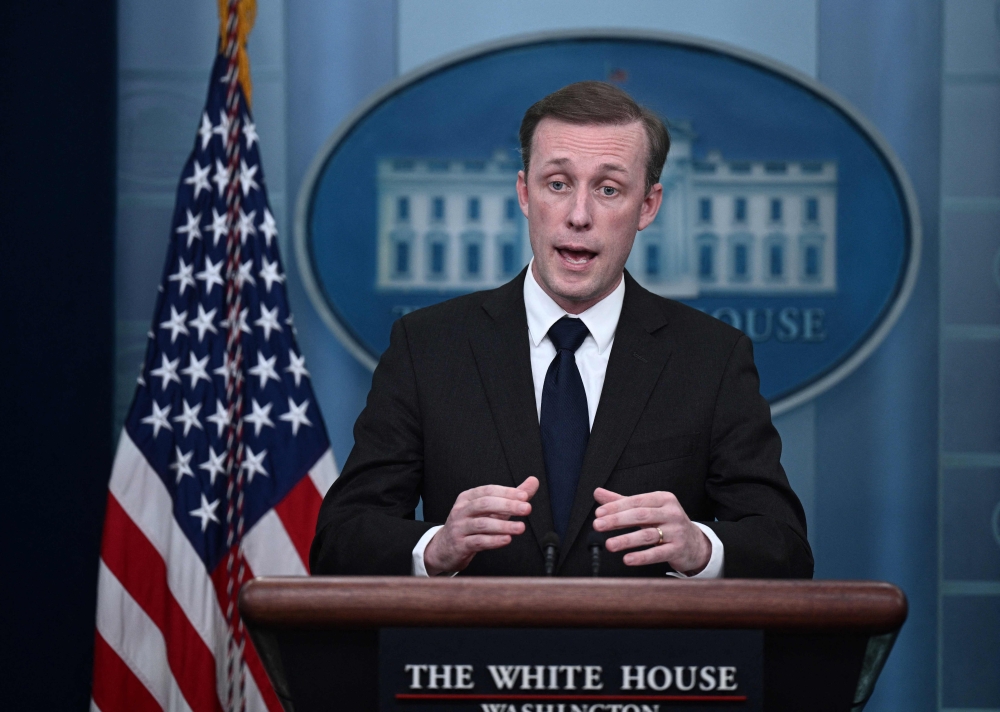 US National Security Adviser Jake Sullivan speaks during the daily briefing at the White House in Washington, DC, on December 12, 2022.  (Photo by Brendan Smialowski / AFP)
