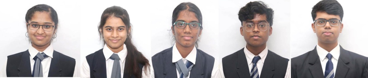 From left: Vedha Mahadevan, Nidhi Raje, Malavika Ajith, Amith Mohamed Rafi and Hussain Abdul Khadir.