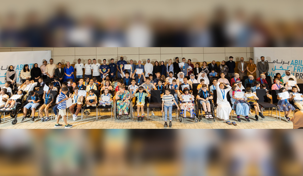 Participants and coaches of Qatar Foundation’s Ability Friendly Program at the awards ceremony. 