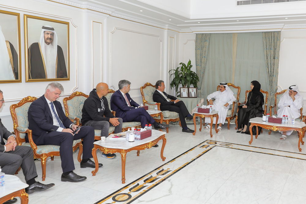QC Chairman Sheikh Khalifa Al Thani along with other QC and German BVMW officials during the recently held meeting.