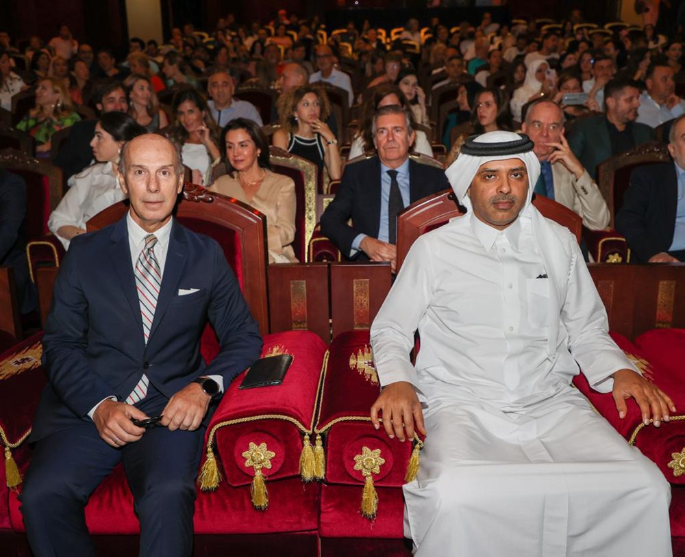 Ambassador of the Kingdom of Spain to Qatar H E Javier Carbajosa Sanchez (left) and Deputy General Manager of Katara & Human Resources Department Manager Saif Al Dosari during the show.