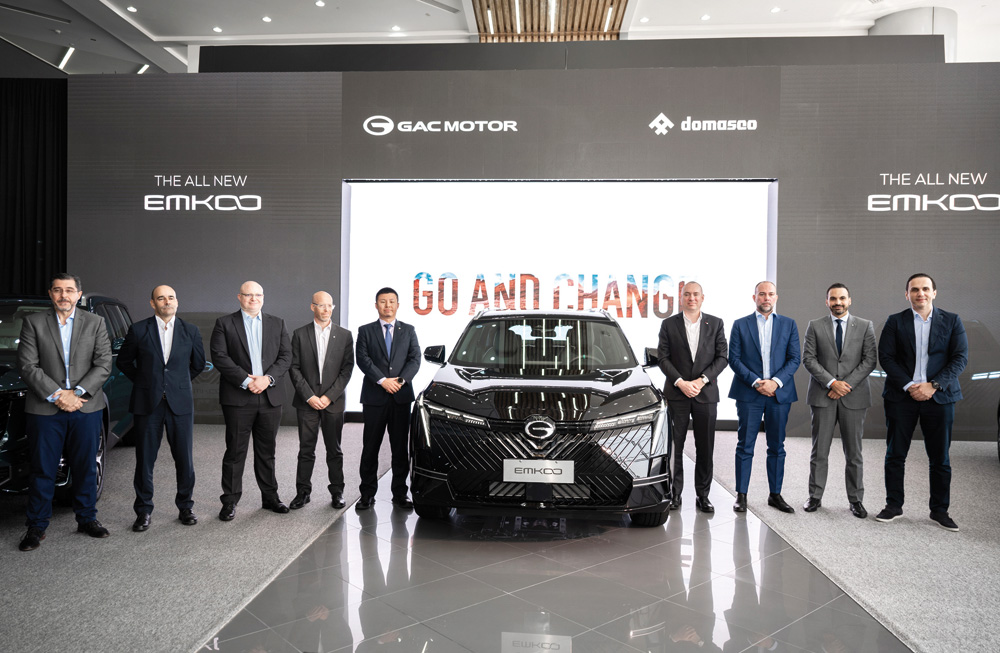 DOMASCO officials during the launch ceremony of the showroom and service center located on the East Industrial Area Road.