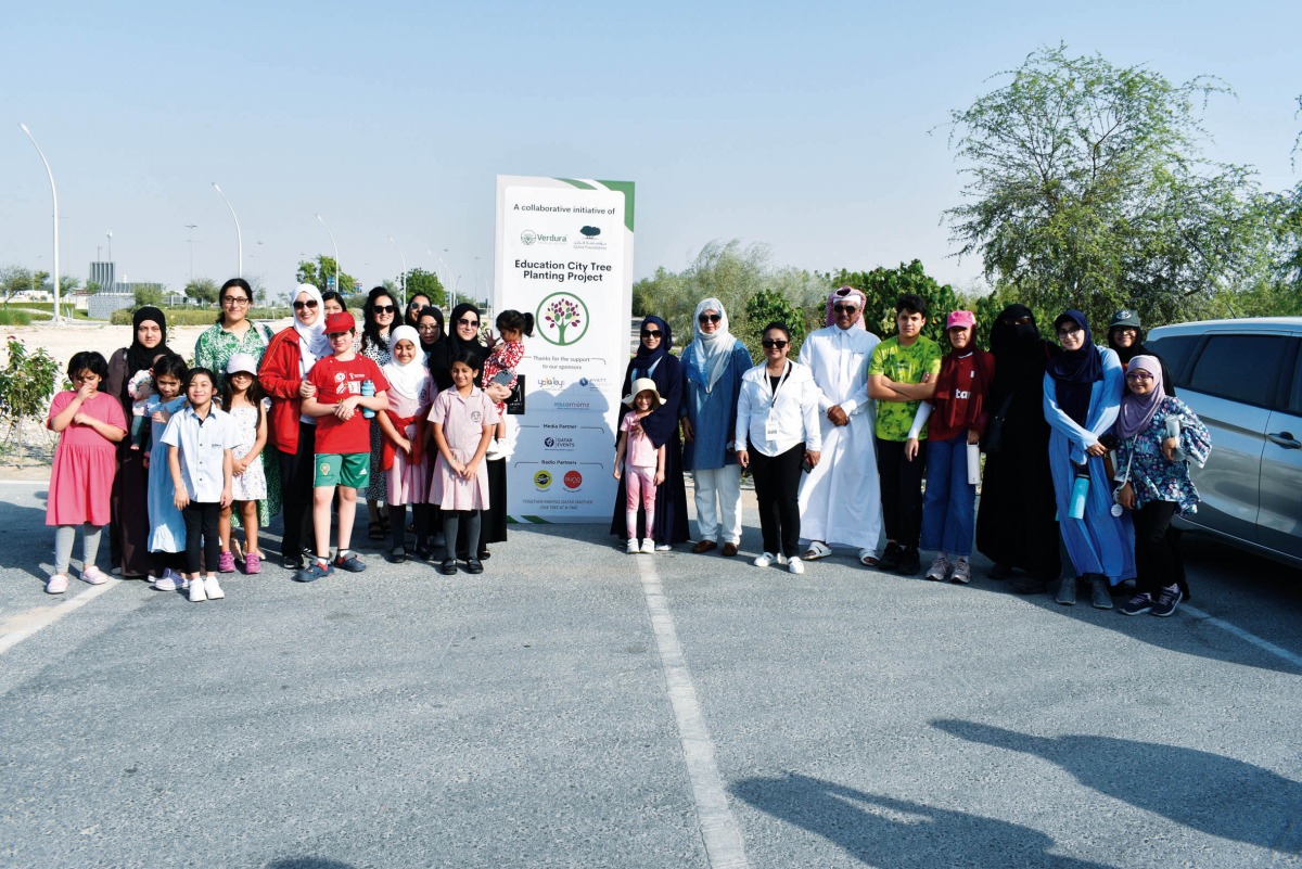 Participants at the tree planting initiative.