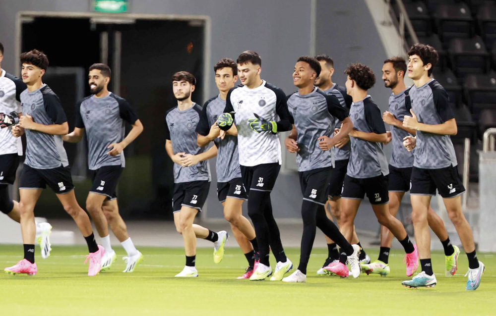 Al Sadd players during their first pre-season training session in Doha. 