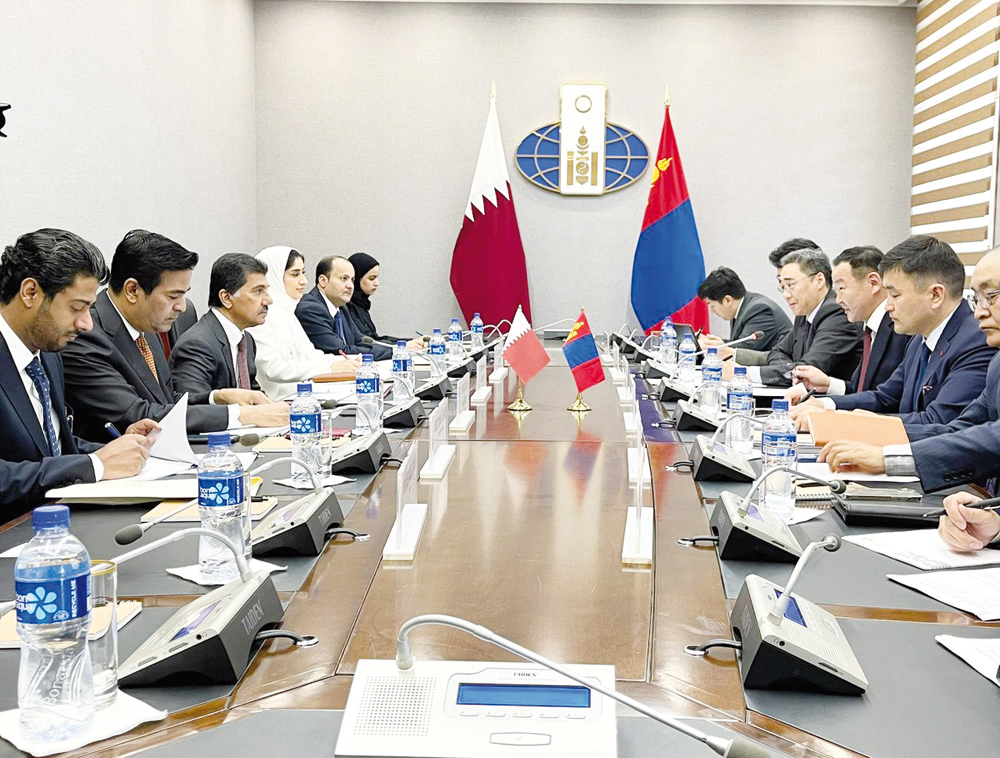 Secretary-General of the Ministry of Foreign Affairs H E Dr. Ahmed bin Hassan Al Hammadi chairing the Qatari delegation during the meeting.