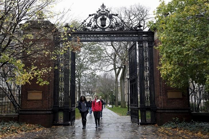File Photo: Students walk on the campus of Yale University in New Haven, Connecticut. (Reuters)