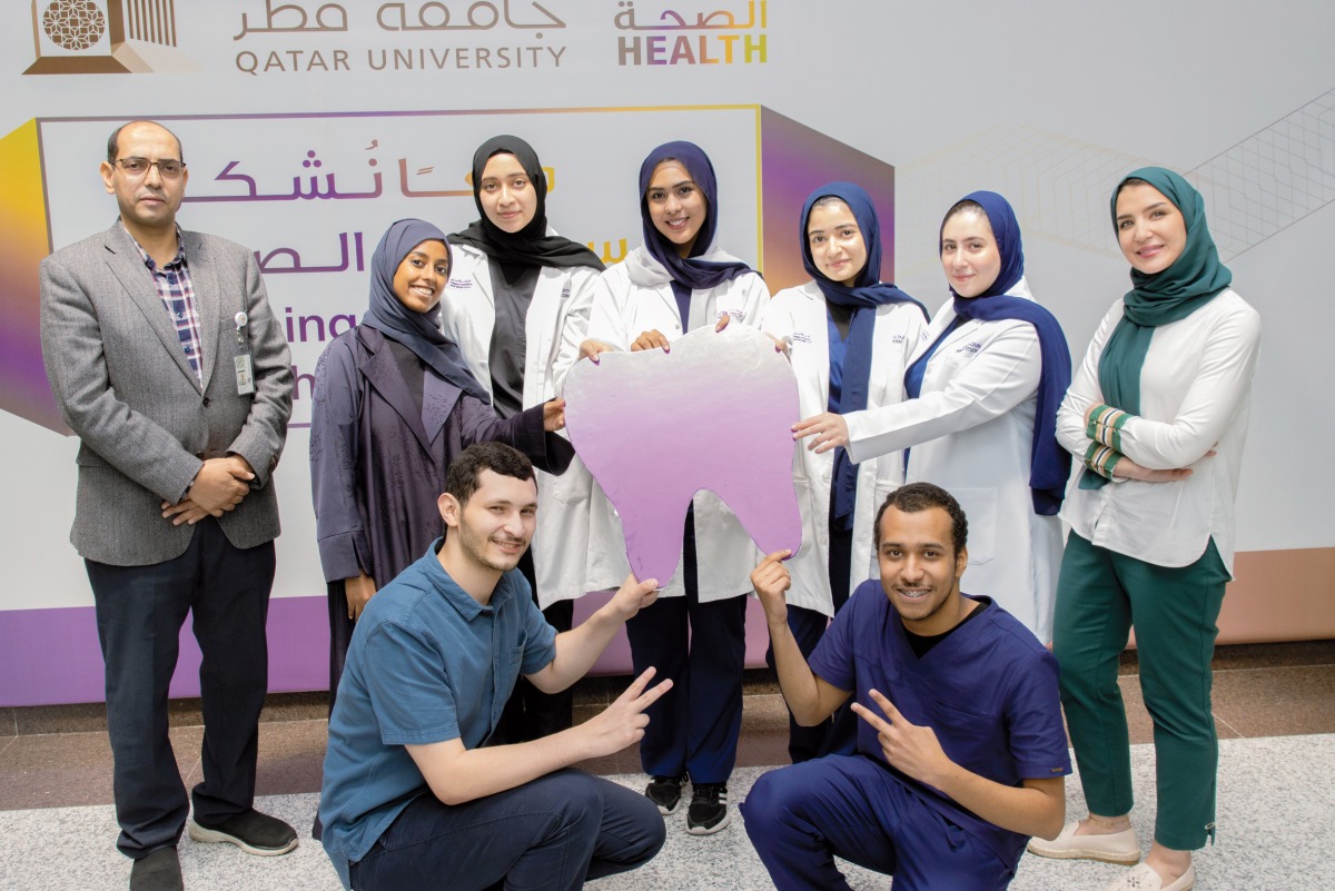 The young researchers from the College of Dental Medicine at Qatar University.