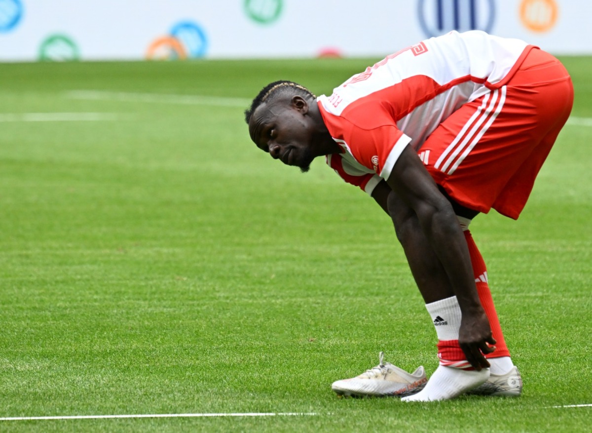 Bayern Munich's Senegalese forward Sadio Mane prepares for a training session following the team presentation of the German first division Bundesliga club Bayern Munich in the stadium in Munich, southern Germany, on July 23, 2023. Photo by Christof STACHE / AFP