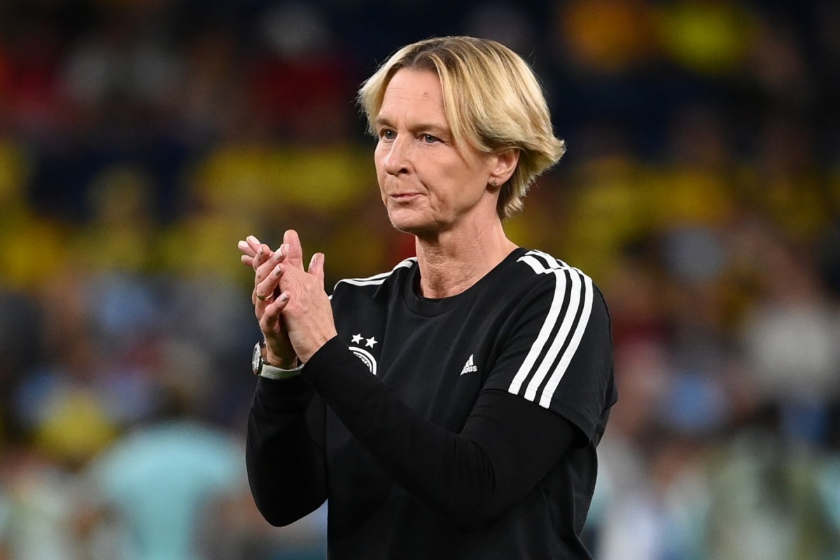 Germany's coach Martina Voss-Tecklenburg is seen prior to the Australia and New Zealand 2023 Women's World Cup Group H football match between Germany and Colombia at Sydney Football Stadium in Sydney on July 30, 2023. Photo by FRANCK FIFE / AFP