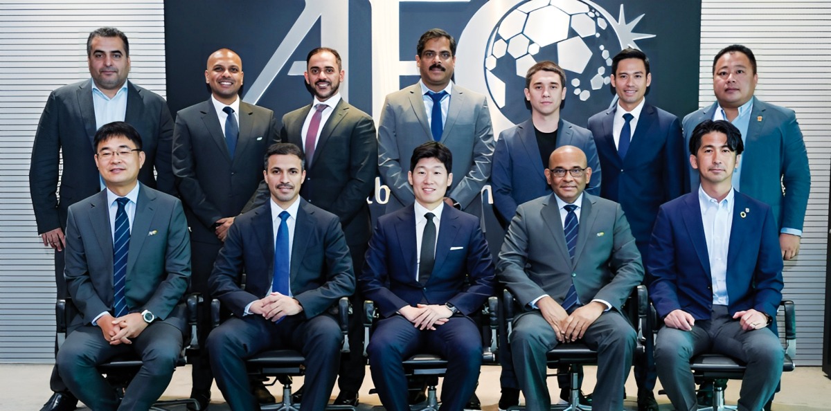 The members of the Asian Football Confederation's Professional Football Task Force pose for a photo during a meeting held in Kuala Lumpur, yesterday.
