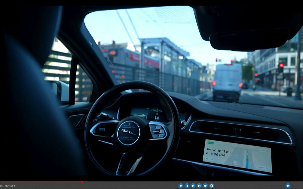 This August 25, 2023 screen grab shows the Waymo car in San Francisco. Photo by AFP