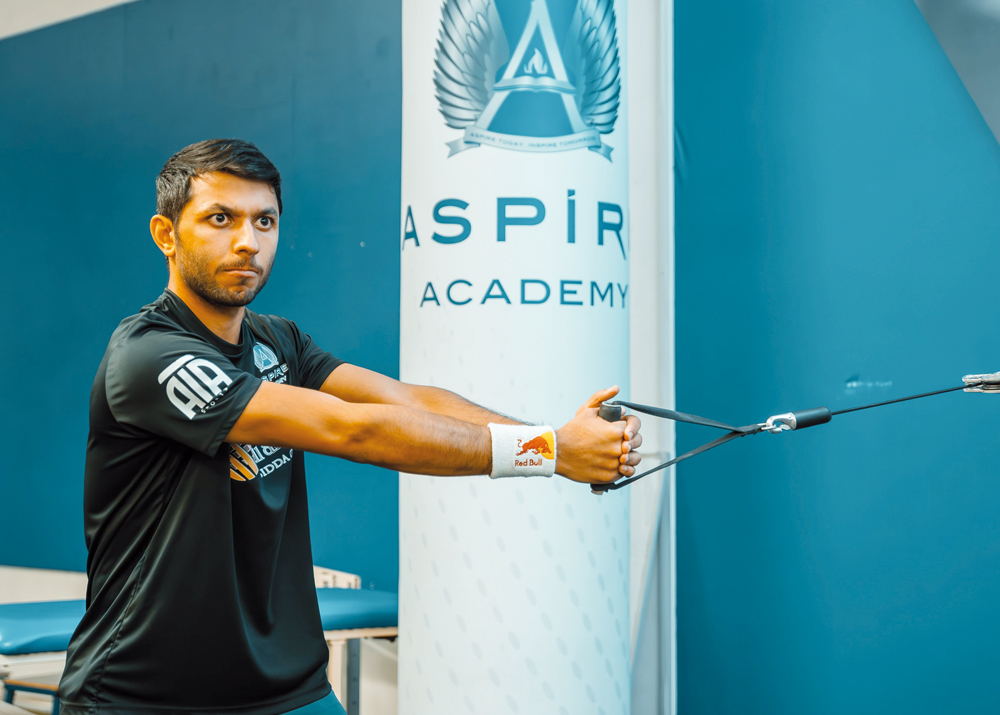 Abdulla Al Tamimi trains at Aspire Academy.
