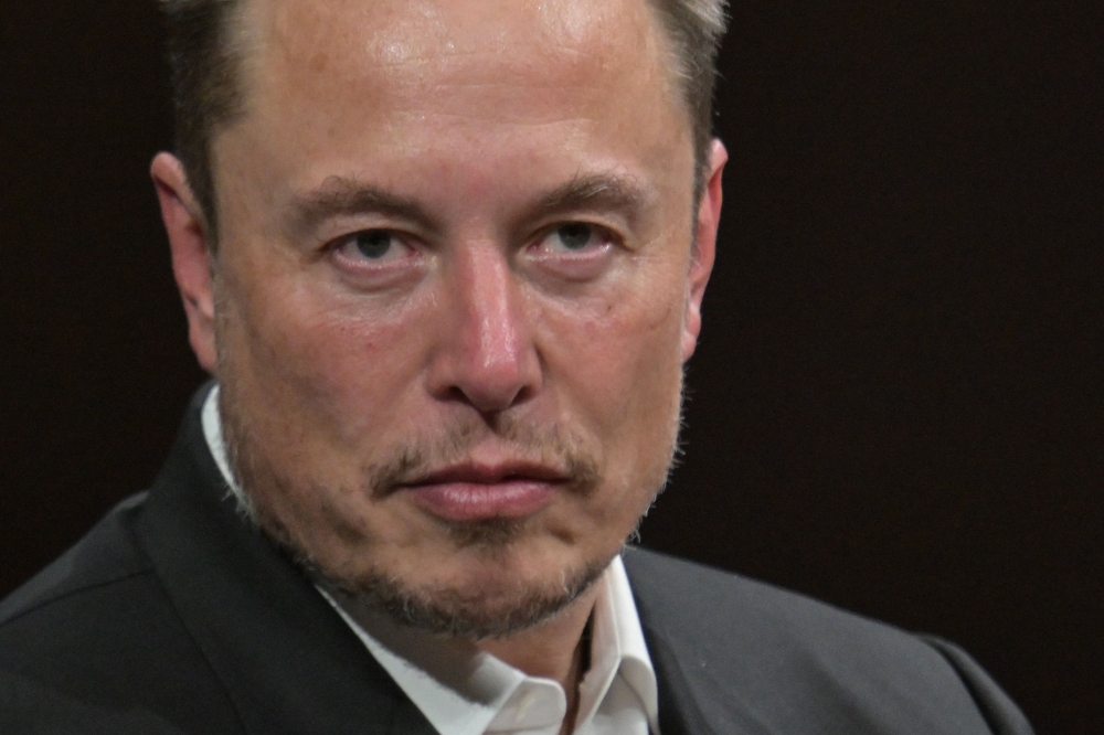 SpaceX, Twitter and electric car maker Tesla CEO Elon Musk looks on as he speaks during his visit at the Vivatech technology startups and innovation fair at the Porte de Versailles exhibition center in Paris, on June 16, 2023. Photo by Alain JOCARD / AFP