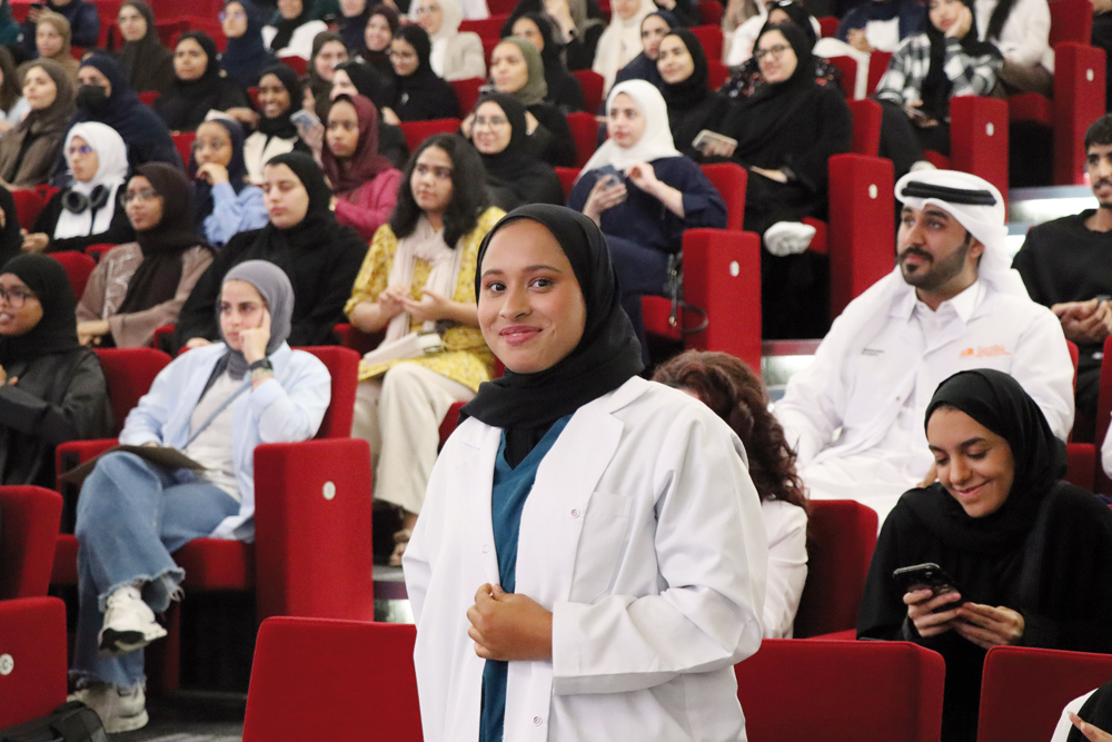 QU Health students during the orientation event. 