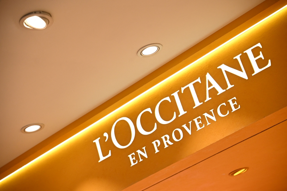 This picture shows L'Occitane signage outside a store in Hong Kong on September 4, 2023. Photo by Peter PARKS / AFP