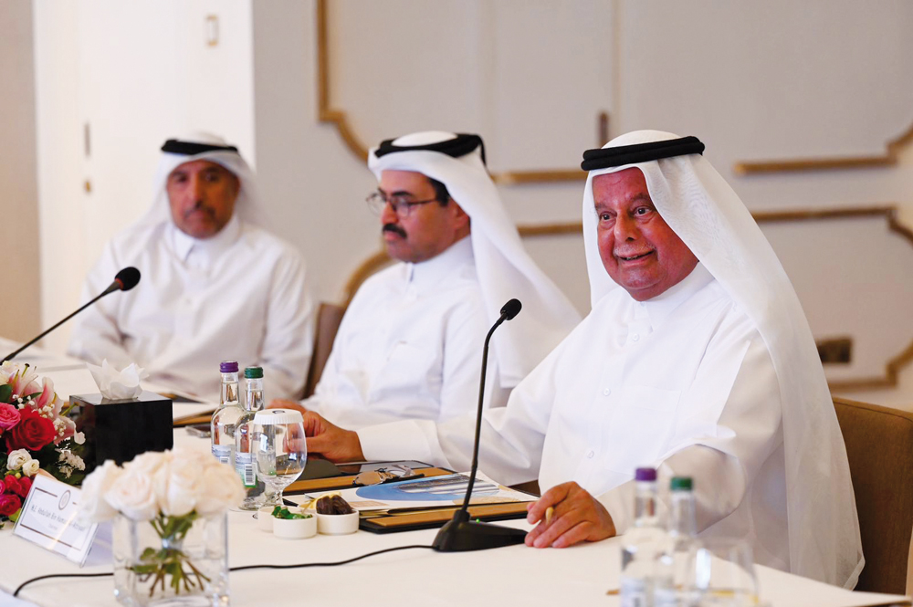 Chairman of the Board of Trustees of the Al-Attiyah Foundation and former Minister of Energy and Industry of the State of Qatar, H E Abdullah bin Hamad Al-Attiyah; Former Minister of Energy and Industry, H E Dr. Mohammed bin Saleh Al Sada during the CEO Roundtable. 