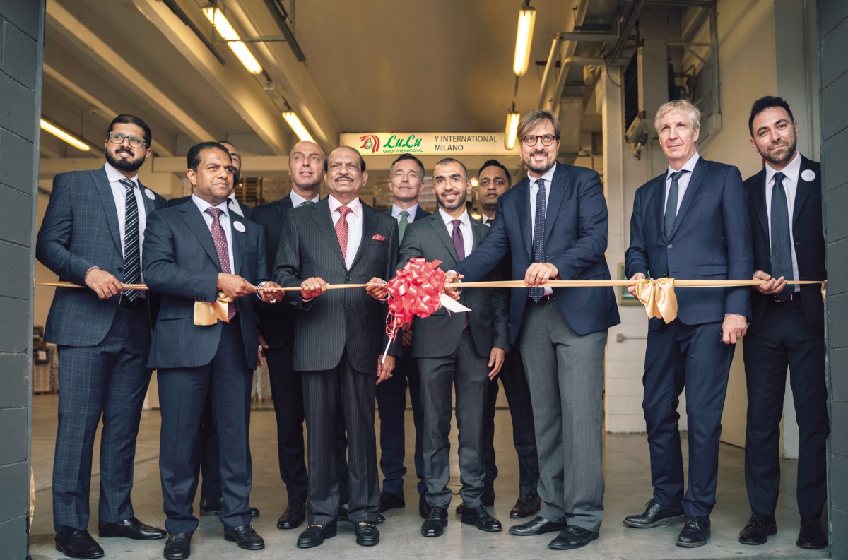 Minister of Economic Development of Lombardy Region, Guido Guidesi; Chairman and Managing Director of Lulu Group, Yusuffali MA, with other officials during the opening of Y International Italia.
