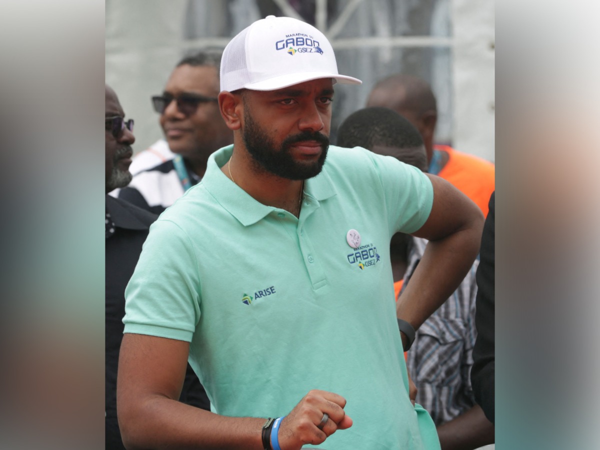 Noureddin Bongo Valentin, the eldest son of Gabonese President Ali Bongo Ondimb, attends the Gabon Marathon in Libreville on December 1, 2019. (Photo by Steeve Jordan / AFP)
