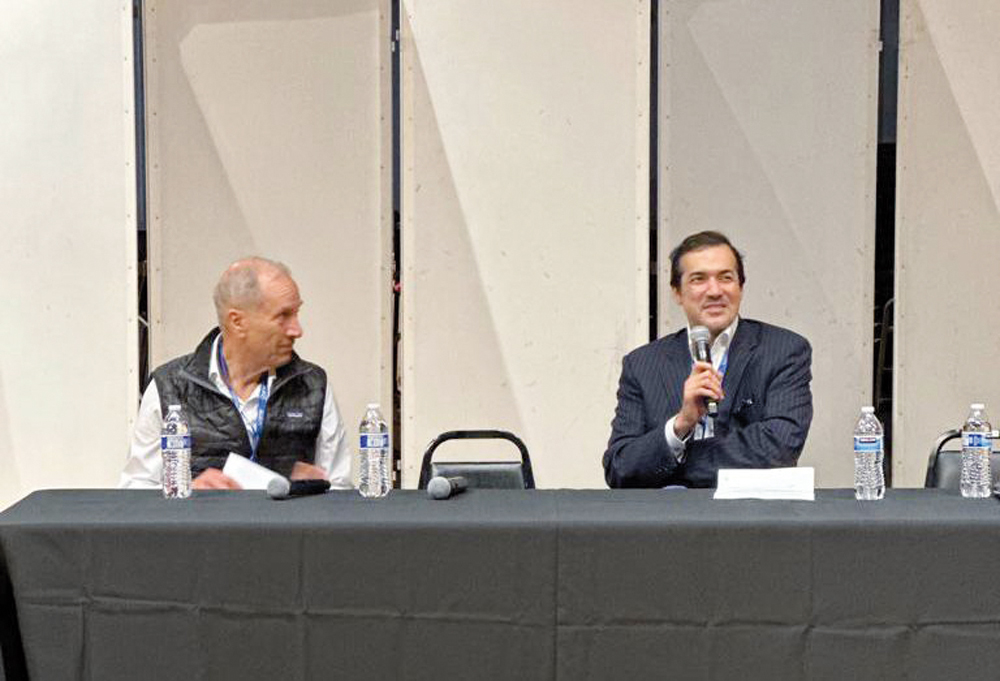 Minister of State and Chairman of the Board of Directors of the Free Zones Authority in Qatar H E Ahmad Al Sayed, during the panel discussion at the Wyoming Global Technology Summit (WGTS). 
