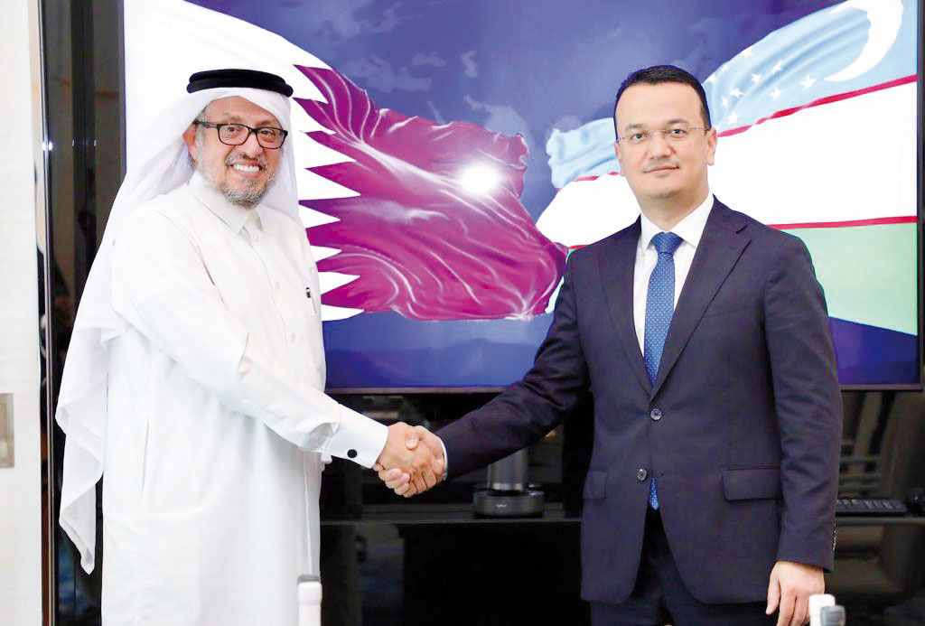 Minister of Investment, Industry and Trade of the Republic of Uzbekistan Kudratov Laziz Shavkatovich with the Chairman of the Board of Directors of Fitco Holding Company Dr. Khaled Mohammed Al Buainain.