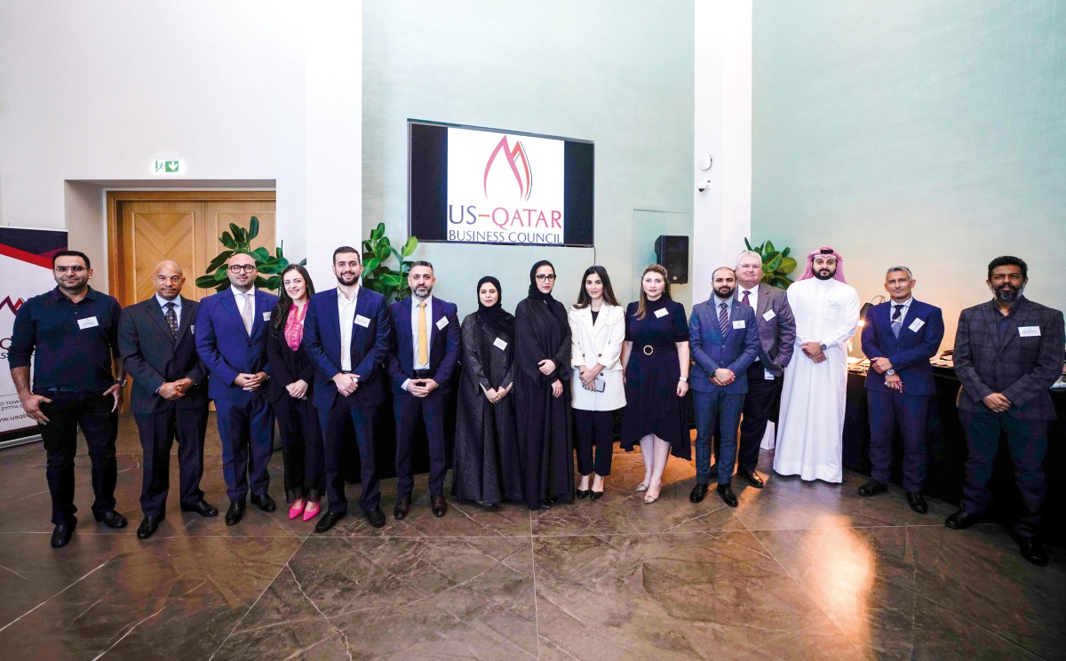 US Qatar Business Council in Qatar Managing Director, Sheikha Mayes Hamad Al Thani with other officials during the 'USQBC Table Talks'.