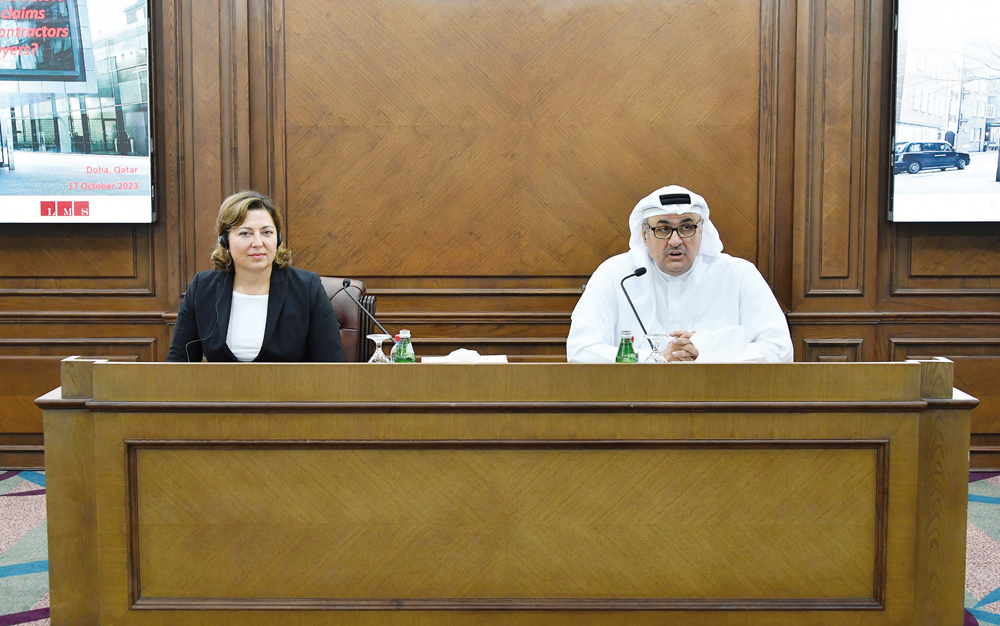 Officials during the seminar hosted by Qatar International Centre for Conciliation & Arbitration (QICCA) at Qatar Chamber 