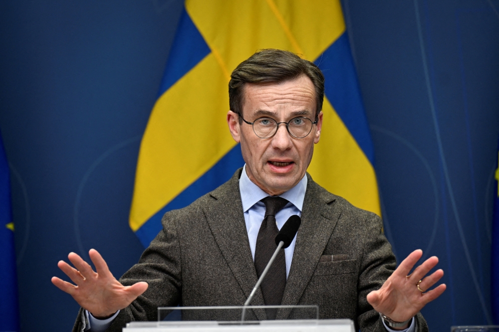 File photo: Sweden's Prime Minister Ulf Kristersson