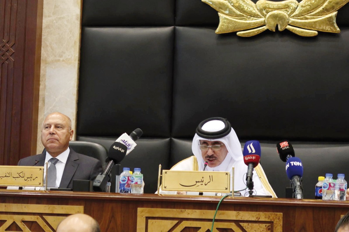 Minister of Transport H E Jassim Saif Ahmed Al Sulaiti presiding over the session in Alexandria, Egypt.