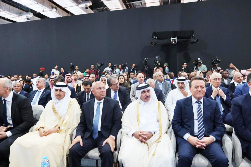 Minister of Transport H E Jassim Saif Ahmed Al Sulaiti (second right) and other officials attending the Smart Transport, Logistics, Infrastructure & Traffic Fair & Forum for the MEA Region in Cairo yesterday.