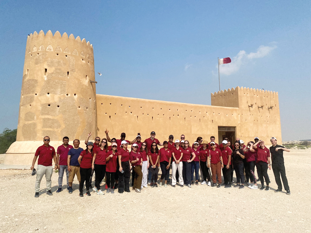 Mandarin Oriental, Doha staff taking part in the cleanliness event at the North-West beach of the Al Zubarah Archaeological Site.