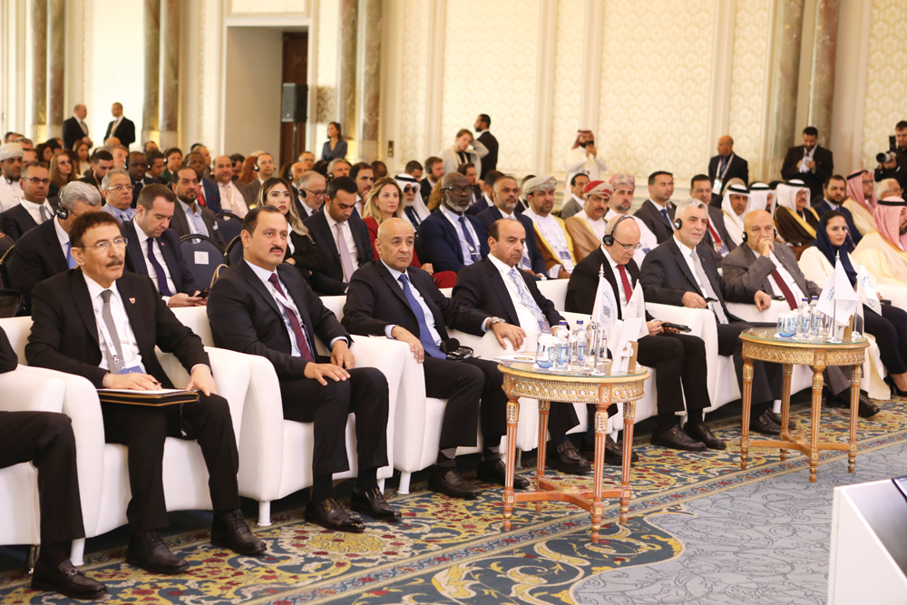 MoCI Undersecretary, H E Sultan bin Rashid Al Khater and Secretary-General of the Gulf Cooperation Council, Jasem Mohamed Albudaiwi, along with other officials at the GCC- Türkiye Economic Forum.