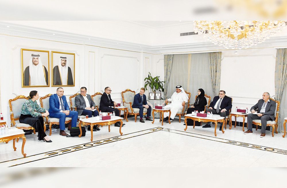 Qatar Chamber and Canadian Qatari Business Forum officials during the meeting.