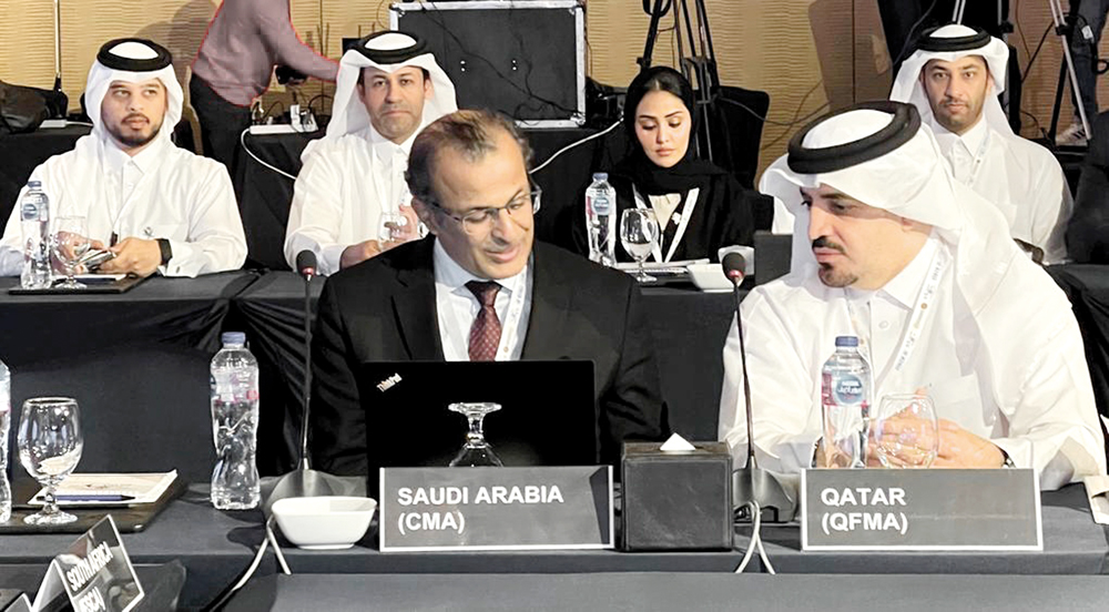 QFMA Chief Executive Officer Dr. Tamy bin Ahmad Al-Binali with other officials attending the meeting in Cairo.
