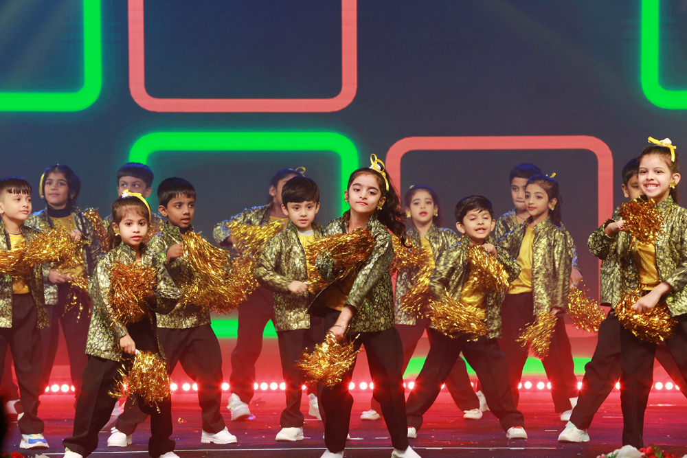 Students perform a programme during the celebrations.