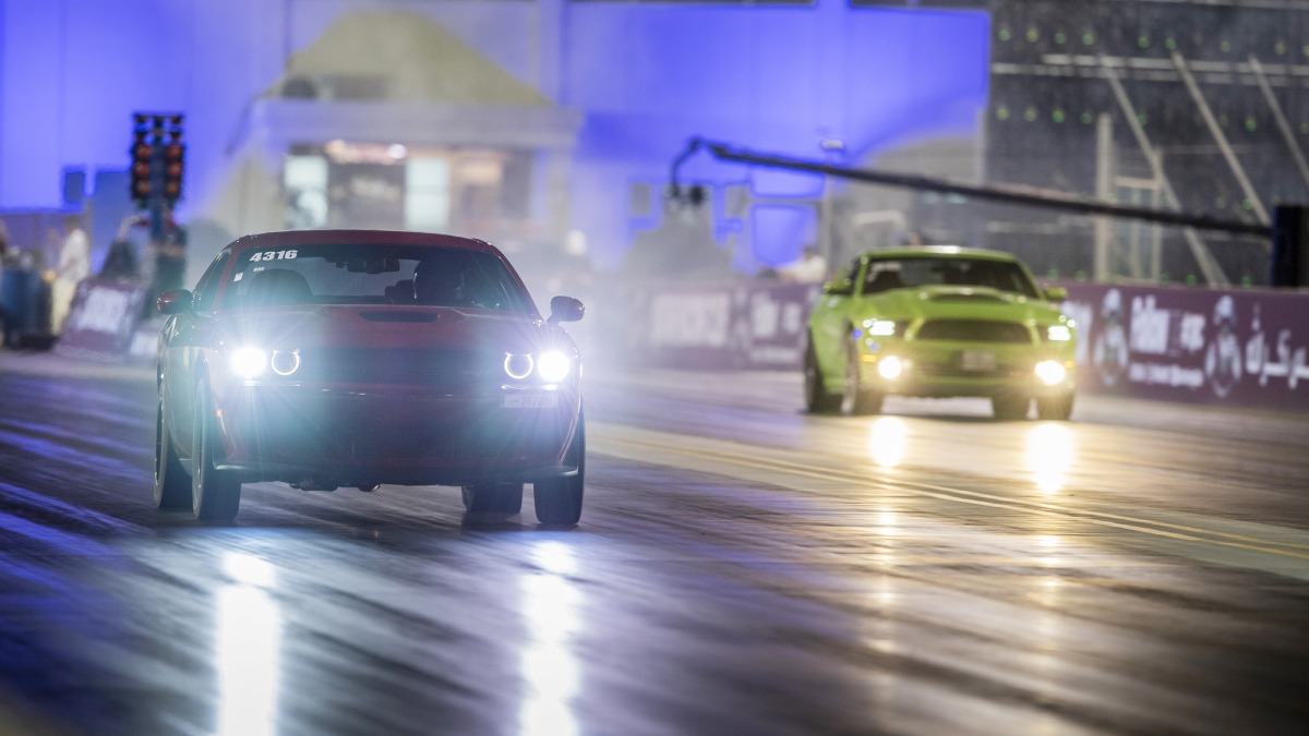Action from the opening round of the Qatar Drag Racing Championship.