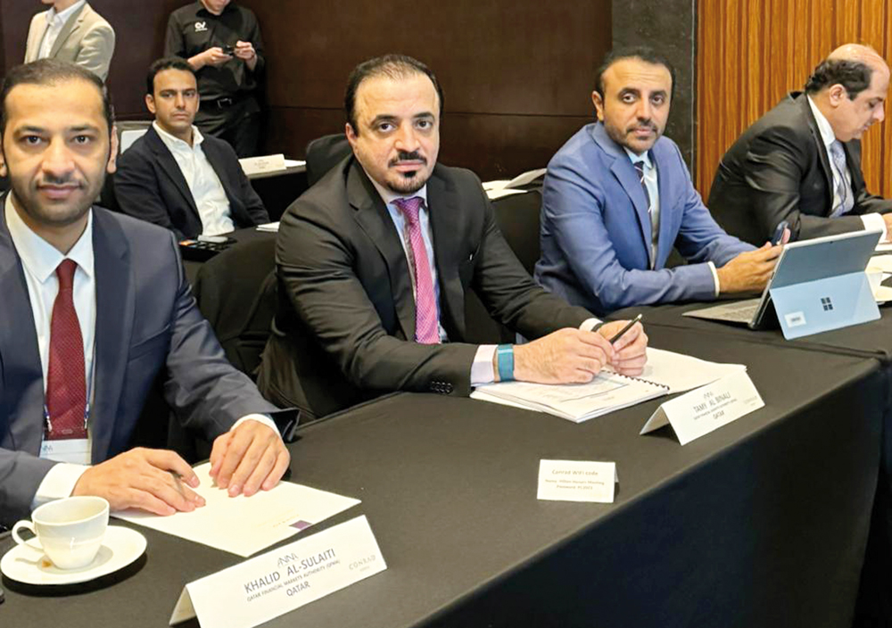 QFMA CEO Dr. Tamy bin Ahmed Al Binali with other officials during the extraordinary general meeting of the Association of National Numbering Agencies in Seoul, South Korea.