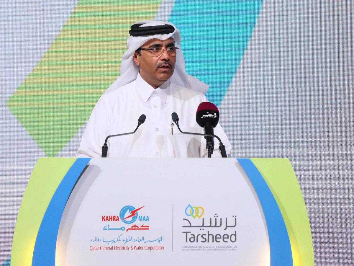 President of Kahramaa, Essa bin Hilal Al Kuwari addressing the forum.